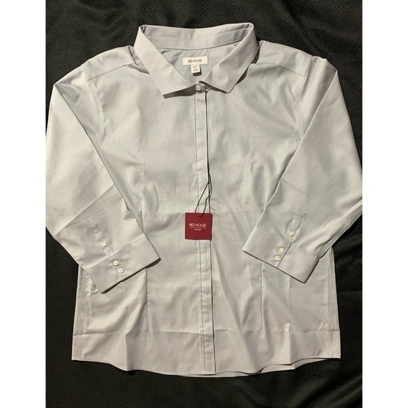 Red House RH Men’s 2XL Gray Long Sleeve Button Down Shirt Pocket Non-iron NWT! - Picture 1 of 12